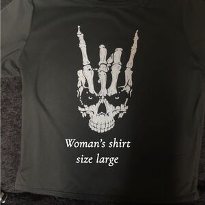 Women's Black Graphic Skull Tee - Large